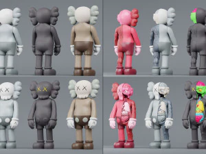 kaws flayed lowpoly pbr 3D Model