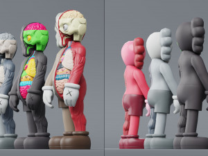 kaws flayed lowpoly pbr Modello 3D
