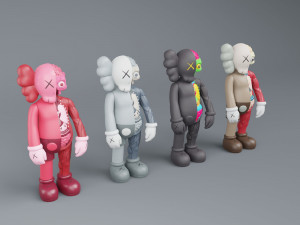 kaws flayed lowpoly pbr Modello 3D