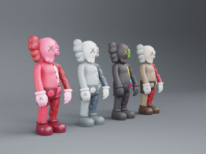kaws flayed lowpoly pbr Modello 3D