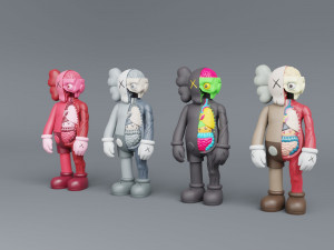 kaws flayed lowpoly pbr Modello 3D