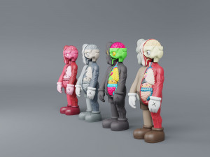 kaws flayed lowpoly pbr Modello 3D