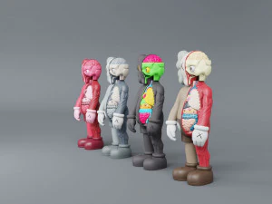 kaws flayed lowpoly pbr 3D Model
