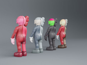 kaws flayed lowpoly pbr Modello 3D