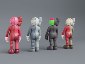 kaws flayed lowpoly pbr Modello 3D