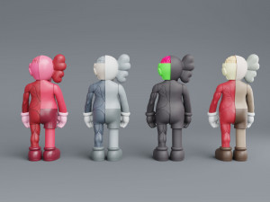 kaws flayed lowpoly pbr Modello 3D