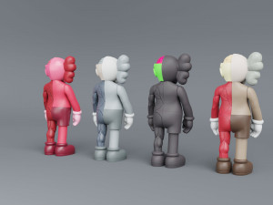 kaws flayed lowpoly pbr Modello 3D