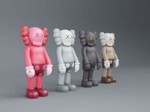 kaws flayed lowpoly pbr Modello 3D