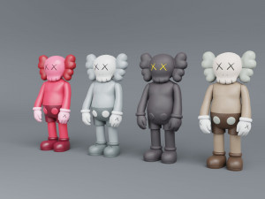 kaws flayed lowpoly pbr Modello 3D