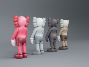 kaws flayed lowpoly pbr Modello 3D