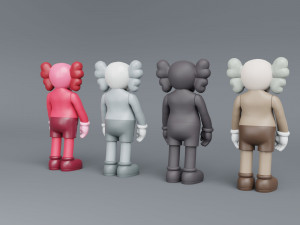 kaws flayed lowpoly pbr Modello 3D