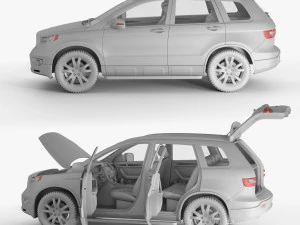 Generic SUV Snow covered wrecked 3D Model