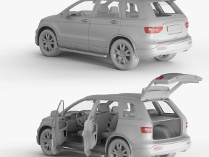 Generic SUV Snow covered wrecked Modelo 3D