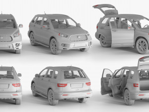 Generic SUV Snow covered wrecked Modelo 3D