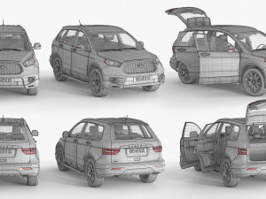 Generic SUV Snow covered wrecked Modelo 3D