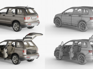 Generic SUV Snow covered wrecked Modelo 3D