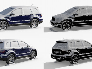 Generic SUV Snow covered wrecked Modelo 3D