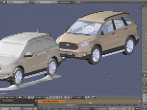 Generic SUV Snow covered wrecked 3D Model
