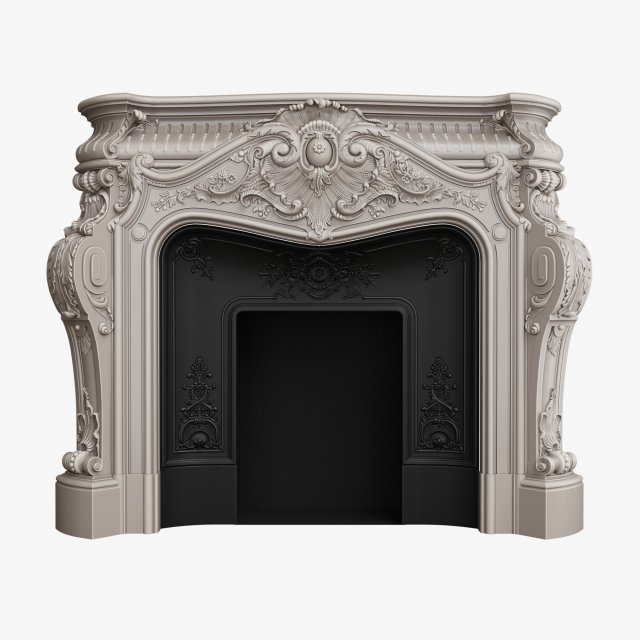 PFM Marble Fireplace MF-0018 3D Model .c4d .max .obj .3ds .fbx .stl .blend 