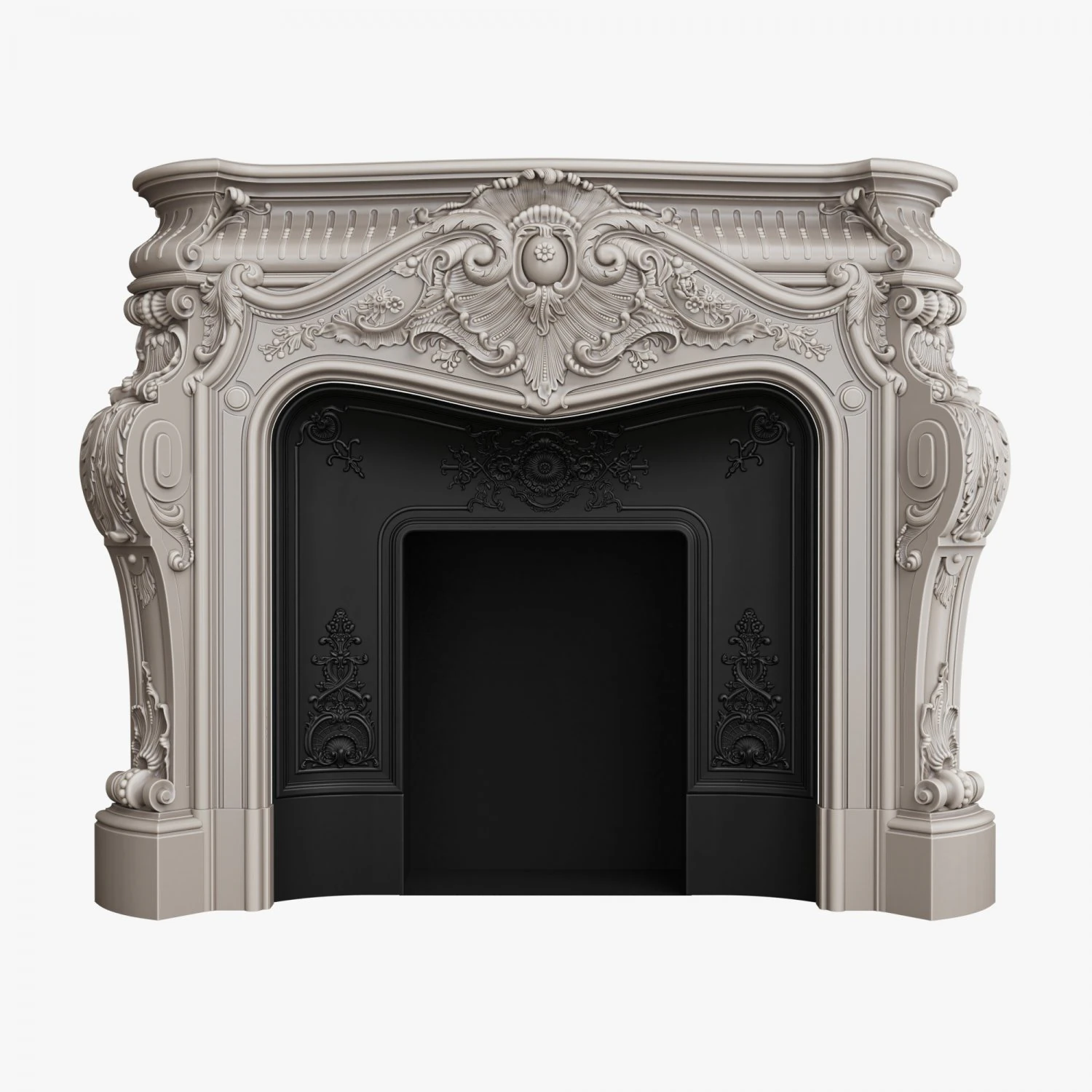 PFM Marble Fireplace MF-0018 3D Model .c4d .max .obj .3ds .fbx .stl .blend 