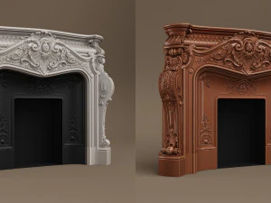 PFM Marble Fireplace MF-0018 3D Model