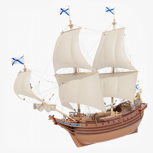 Frigate 1600 XVII 3D-Modell .c4d .max .obj .3ds .fbx .stl .blend 