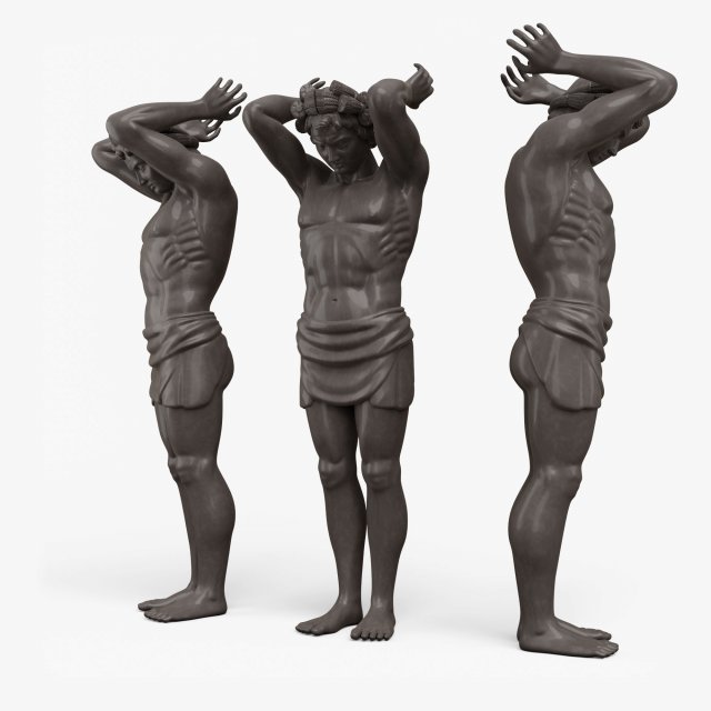 Atlant statue 3D 모델 .c4d .max .obj .3ds .fbx .stl .blend 