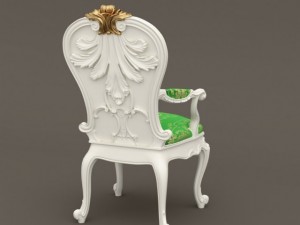 baroque chairb1 Modello 3D