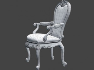 baroque chairb1 Modello 3D