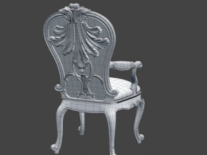 baroque chairb1 Modello 3D