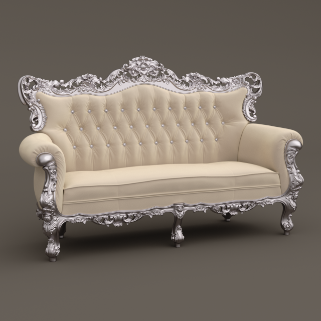 fb sofa belle de fleur french love seat 3D Model .c4d .max .obj .3ds .fbx .stl .blend 