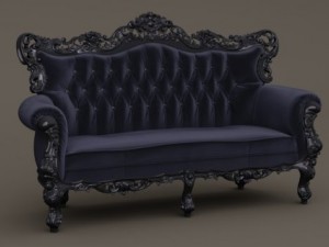fb sofa belle de fleur french love seat 3D Model