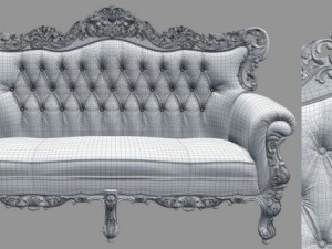 fb sofa belle de fleur french love seat 3D Model