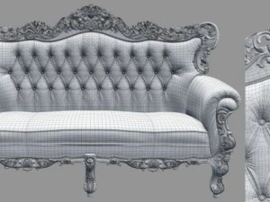 fb sofa belle de fleur french love seat 3D Model