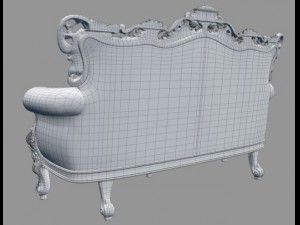 fb sofa belle de fleur french love seat 3D Model