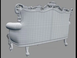 fb sofa belle de fleur french love seat 3D Model