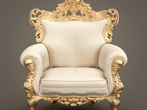 fb armchair4 gold leaf armchair theme 3D Модель