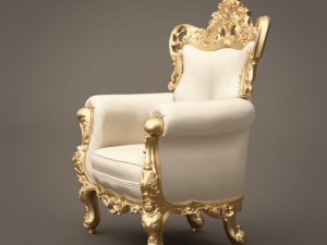 fb armchair4 gold leaf armchair theme 3D Модель