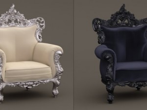 fb armchair4 gold leaf armchair theme 3D Модель