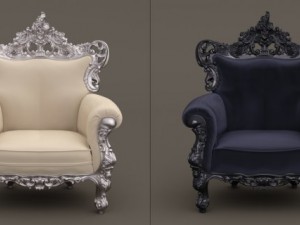 fb armchair4 gold leaf armchair theme 3D Модель