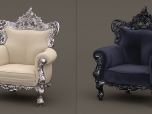 fb armchair4 gold leaf armchair theme 3D Модель