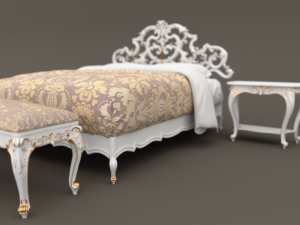 baroque bedroom set a 3D Модель