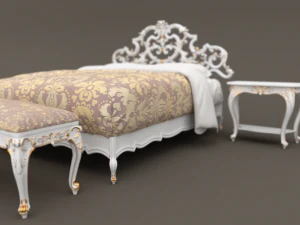 baroque bedroom set a 3D Model