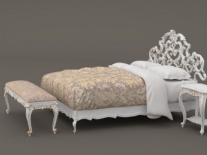 baroque bedroom set a 3D Модель