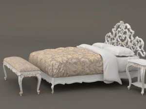 baroque bedroom set a 3D Model