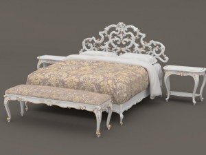 baroque bedroom set a 3D Модель