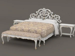 baroque bedroom set a 3D Model