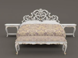 baroque bedroom set a 3D Model