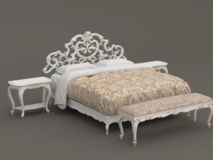 baroque bedroom set a 3D Model