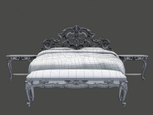 baroque bedroom set a 3D Модель